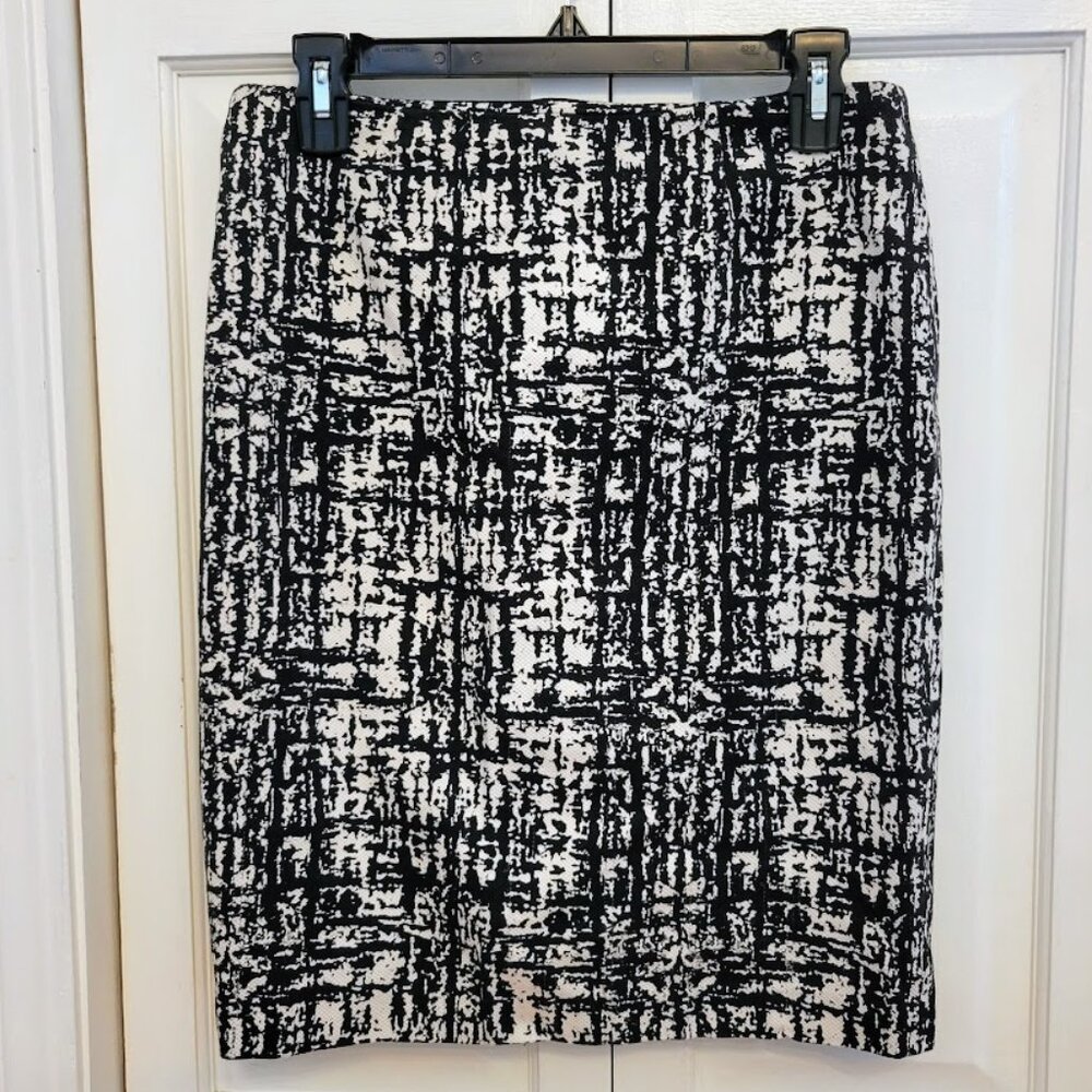 Premise Black & White Pencil Skirt, Size 6